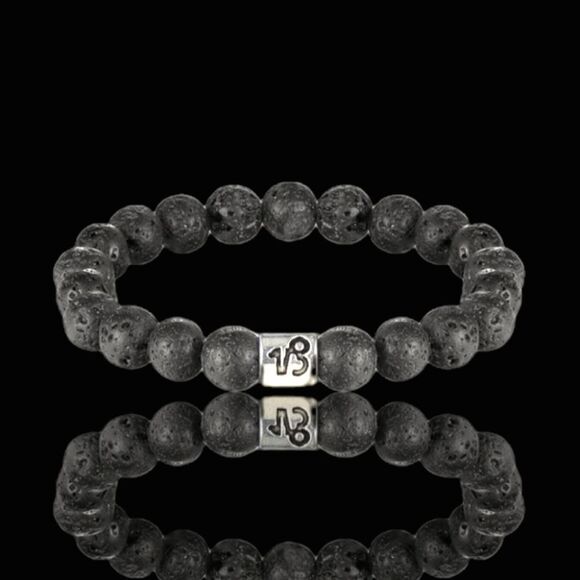 7.25inch Black Lava Capricorn Bracelet - Picture 1 of 2